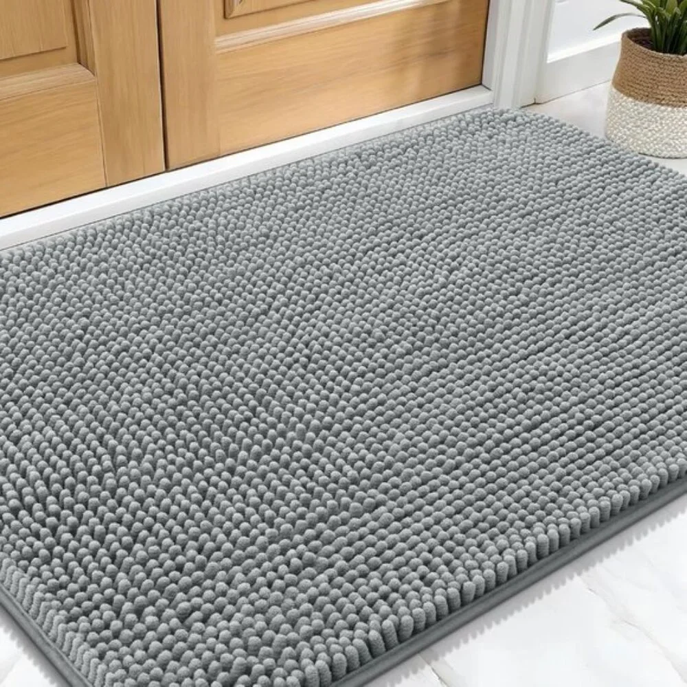 New Dog Door Mat for Muddy Paws 30x20, Absorbent, Non-Slip & Washable Grey Mat - Picture 1 of 8